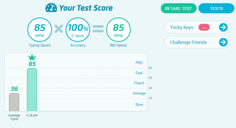 60 WMP, #Day12, 5 Minute Typing Test